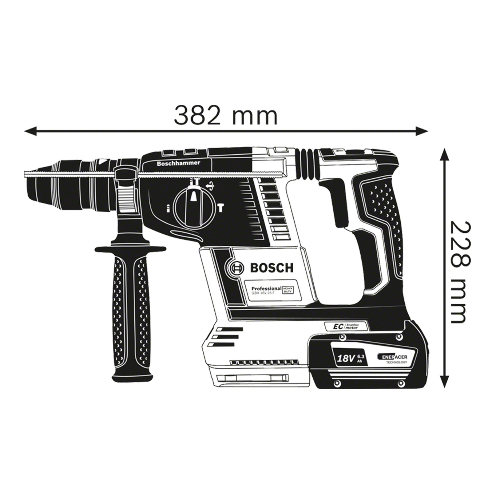 Bosch Professional GBH 18V-26F Bohrhammer (Akku)