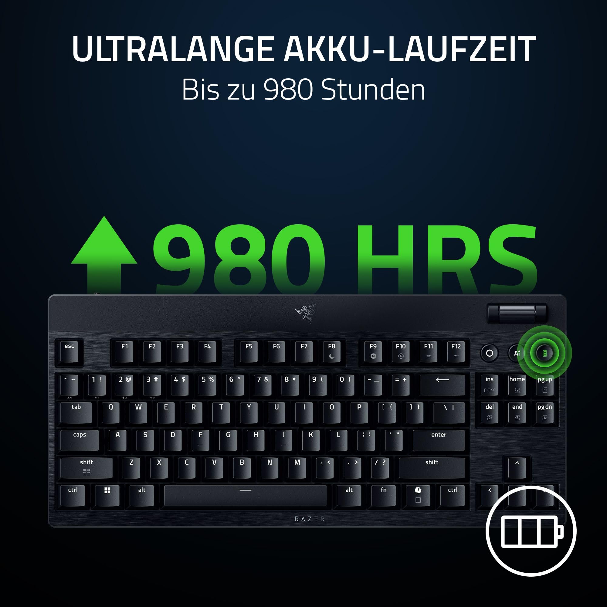 Razer BlackWidow V4 Tenkeyless HyperSpeed Low Profil - Kabellose Gaming-Tastatur
