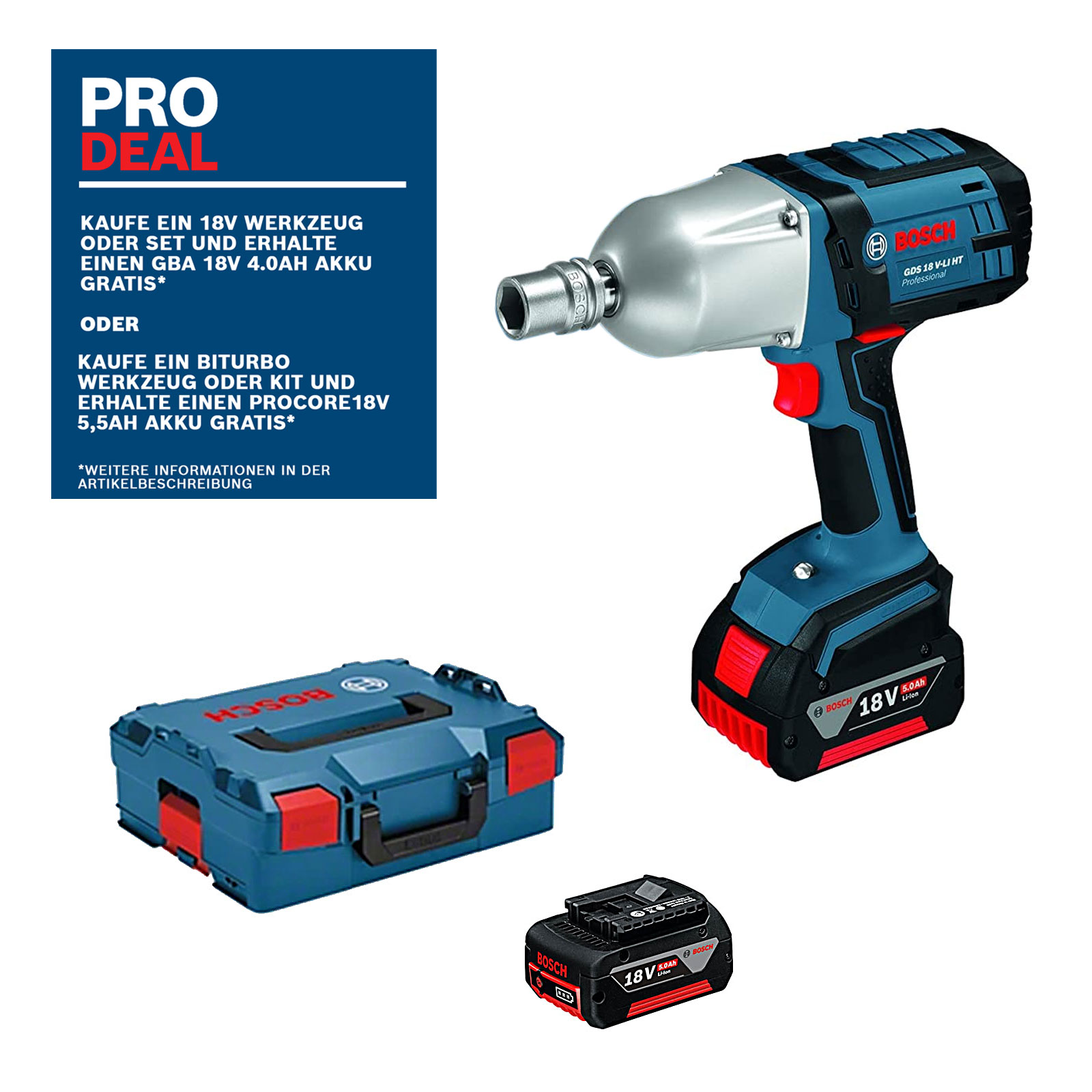 Bosch Professional GDS 18 V-LI HT Drehschlagschrauber (Akku)