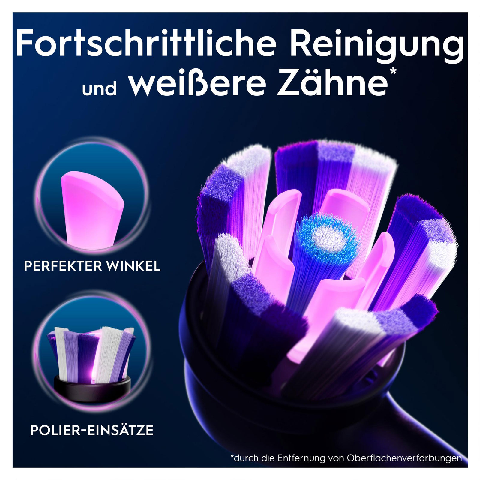 Oral-B iO Strahlendes Weiss, Original Aufsteckbürsten, Schwarz, 4er