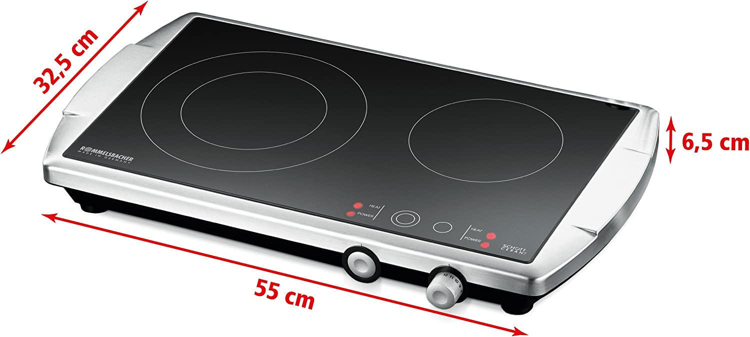 Rommelsbacher CT 3400/E Ceran Doppelkochtafel Edelstahl