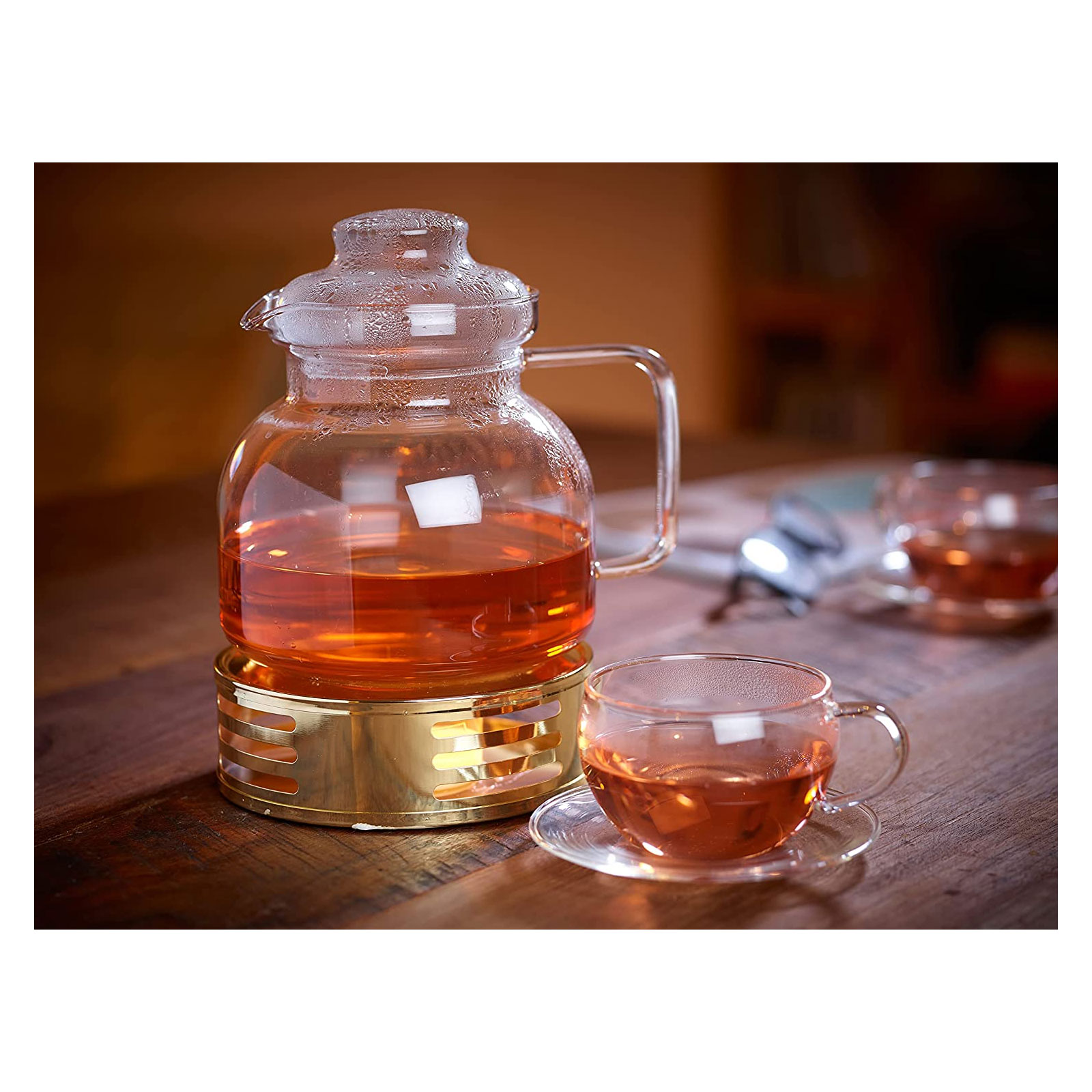 Echtwerk Stövchen, Teestövchen aus Edelstahl, Runder Tee- und Kaffeewärmer, Untersatz für alle handelsüblichen Tee- und Kaffeekannen, 5 x 15 cm