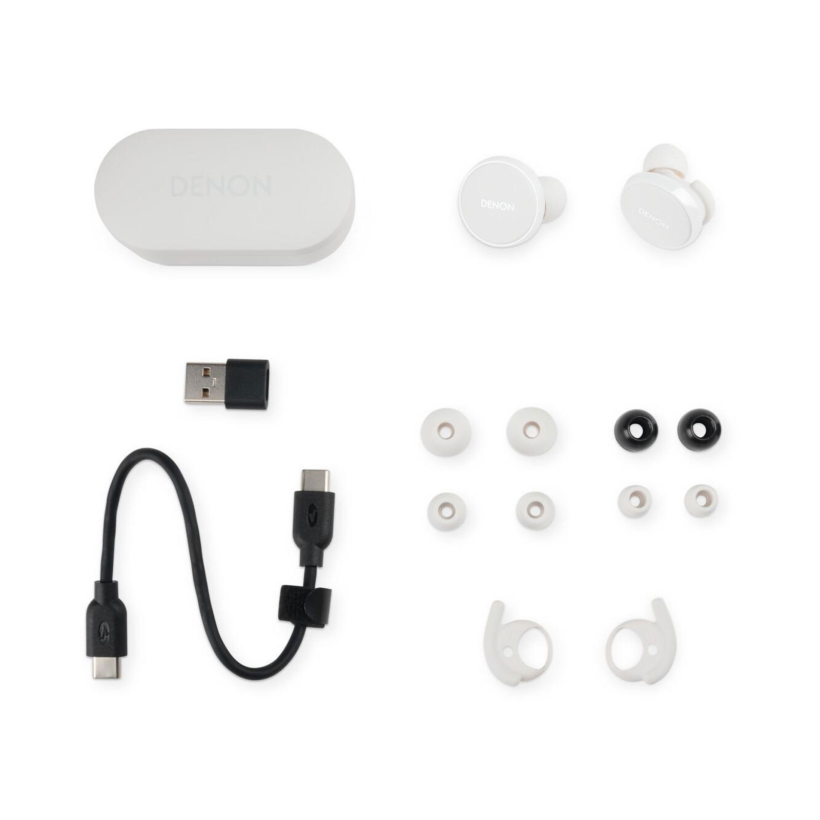 DENON PerL Pro white In-Ear Kopfhörer (Noise Cancelling, Adaptive Acoustic Technology (AAT), Bluetooth 5.3, Touch Control, IPX4)