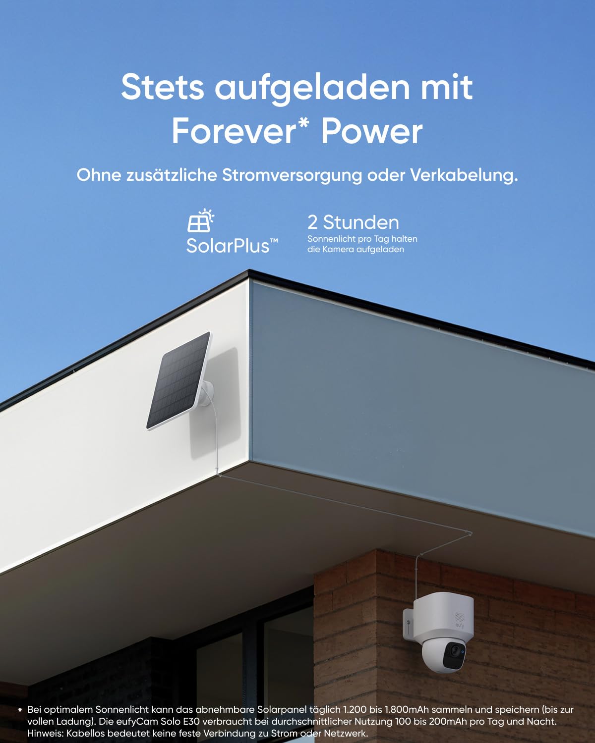 eufy eufyCam Solo E30, Solar Überwachungskamera Außen, 360° Schwenk, KI-Tracking