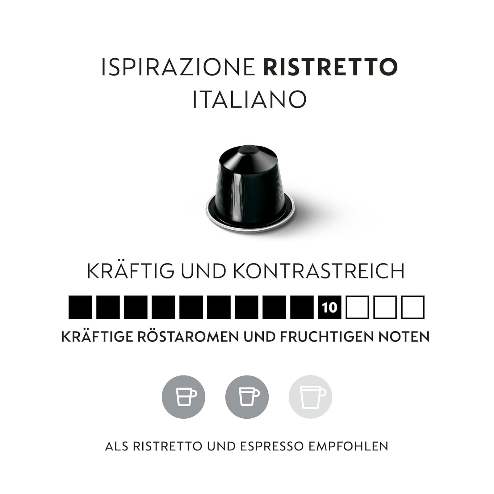 NESPRESSO ORIGINAL Ristretto, Dunkle Röstung, Kompatibel mit ORIGINAL Kaffeemaschinen, Kapsel Set aus 50 Kaffeekapseln