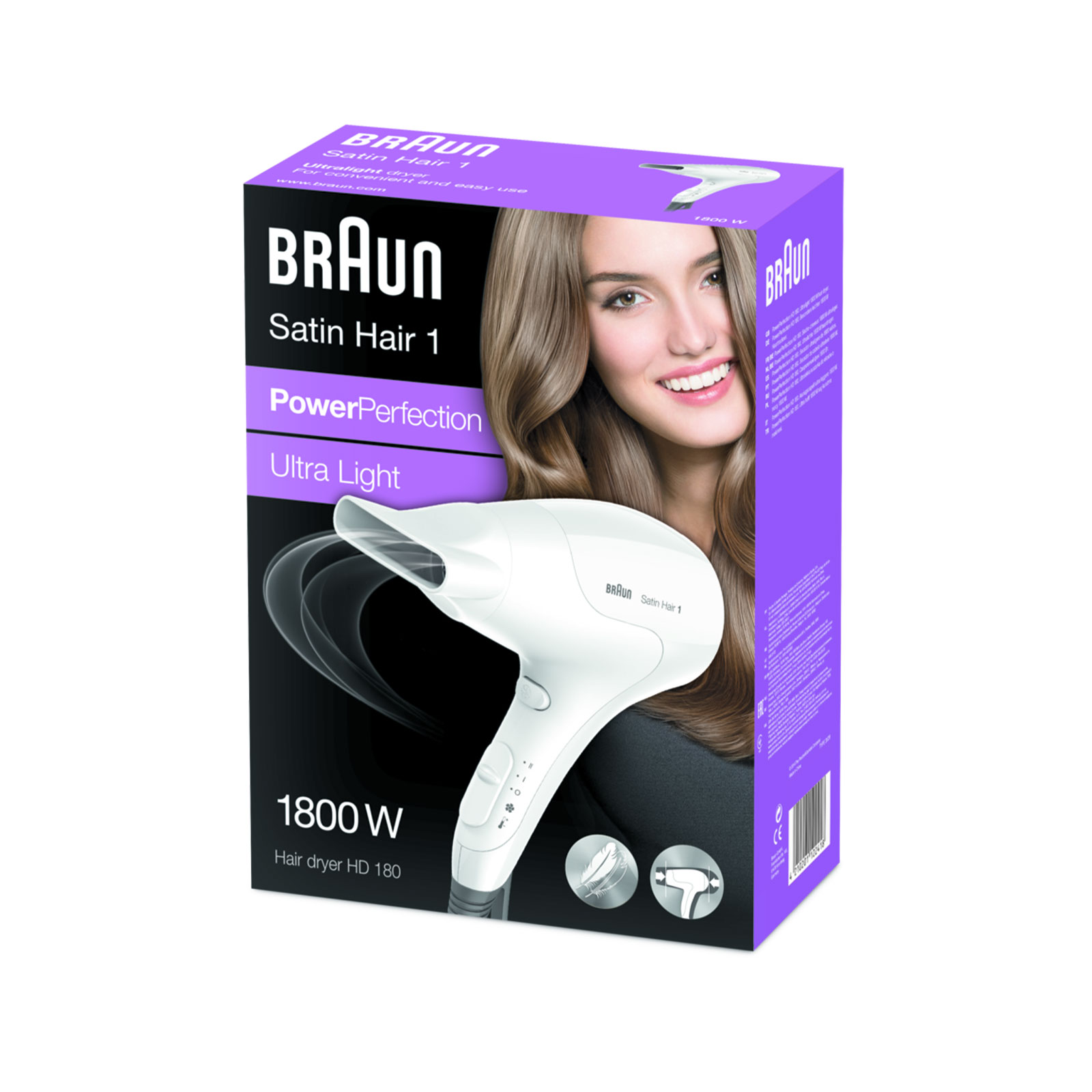 BRAUN Satin Hair 1 HD 180 Power Perfection solo Haartrockner