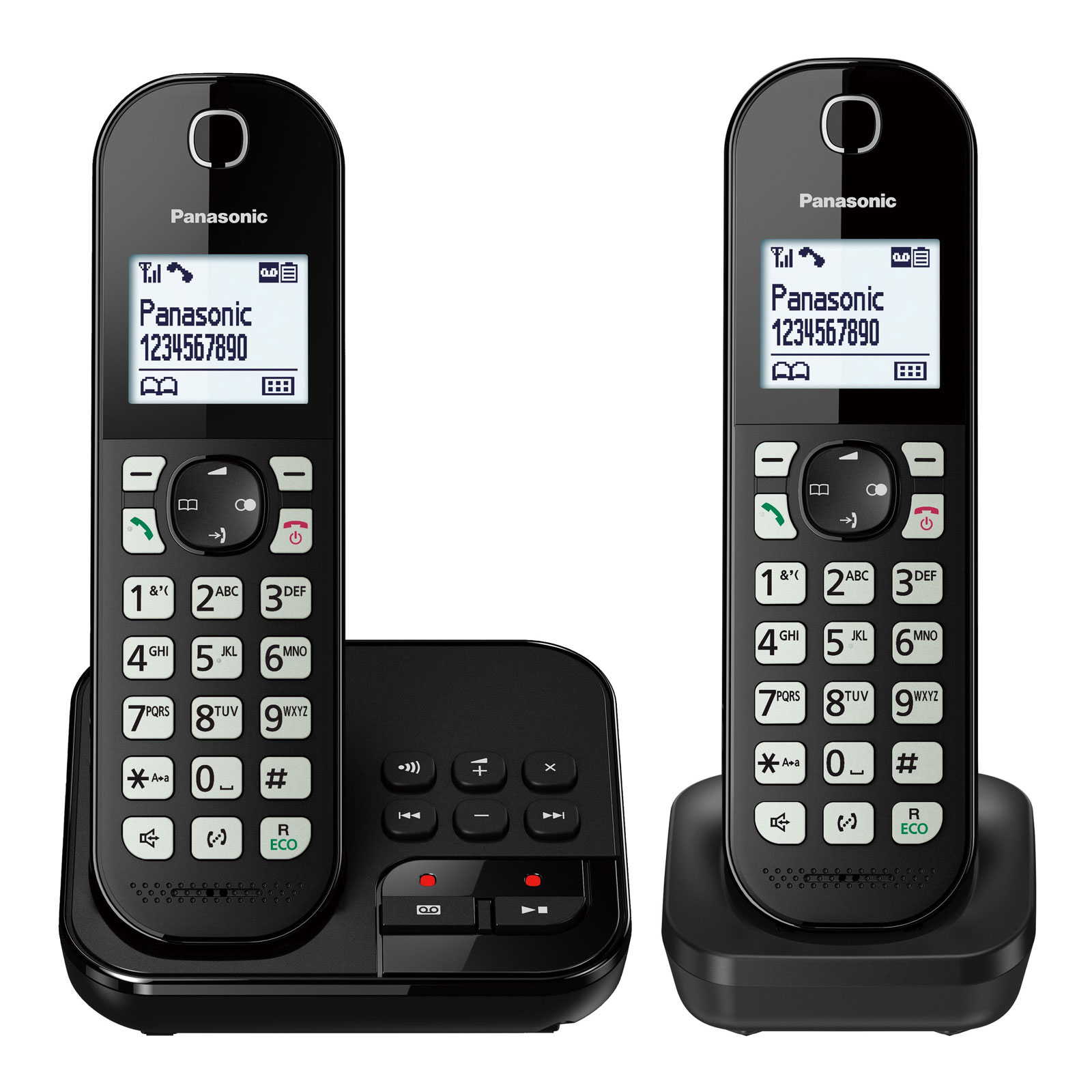 Panasonic KX-TGC 462GB schwarz Schnurloses-Telefon mit Anrufbeantworter