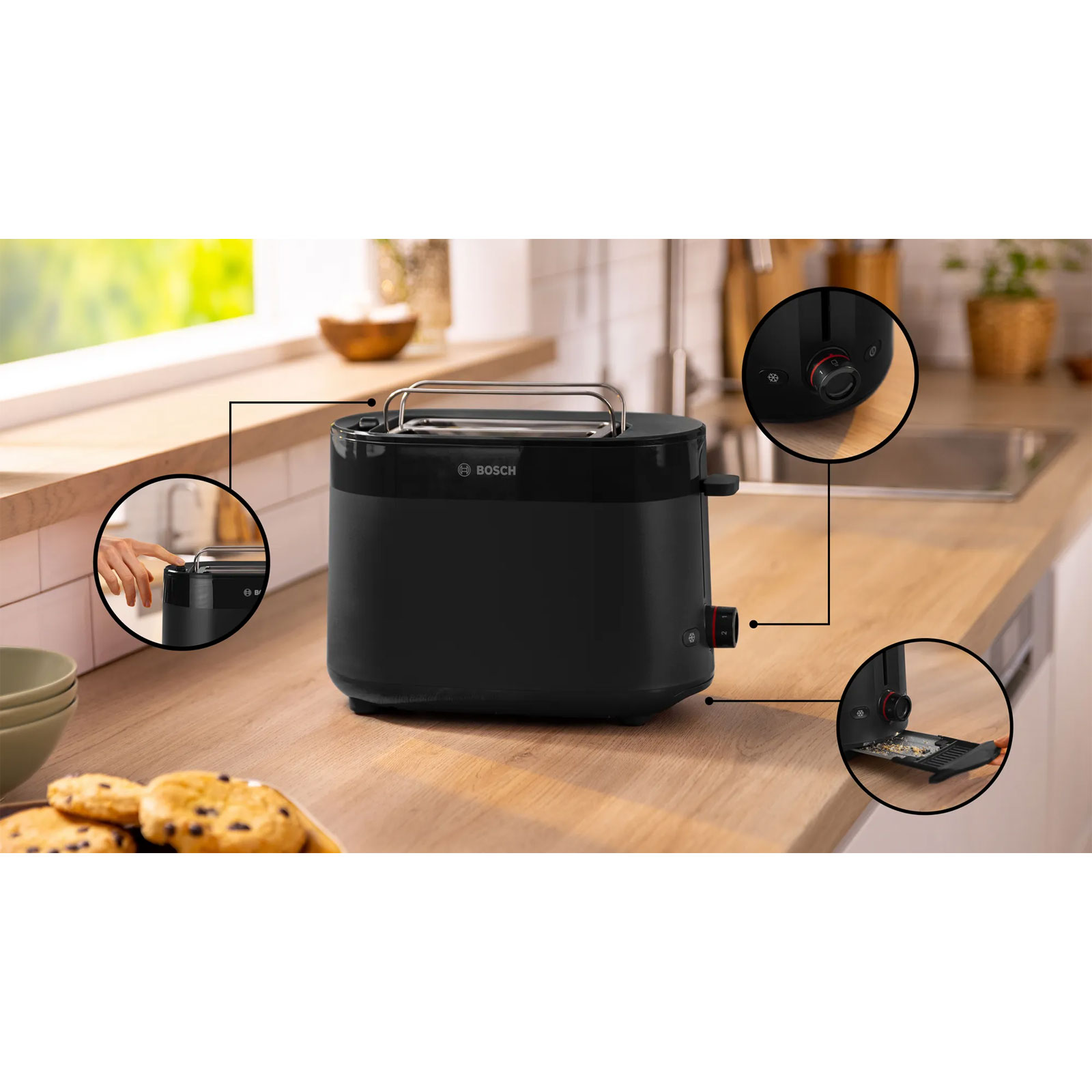 Bosch TAT2M123 Toaster Kompakt MyMoment 2 Scheiben 950 Watt