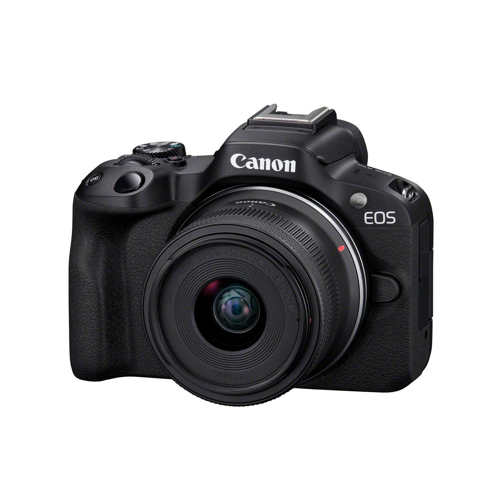 CANON EOS R50 Gehäuse schwarz + Objektiv RF-S 18-45mm F4.5-6.3 IS STM Kit (24,2MP, Creative Bracketing, Dual Pixel AF II, 4K UHD)