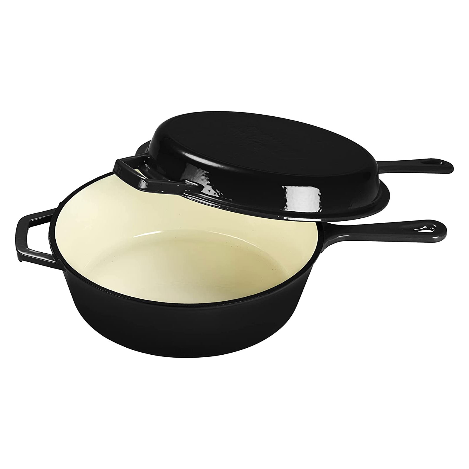 Echtwerk Schmortopf Grillpfanne 2-in-1 Set, Gusseisen Bräter mit Deckel, Gusseisentopf mit Emaille-Beschichtung BBQ Induktion Grau, 2,5 L Echtwerk Schmortopf Grillpfanne 2-in-1 Set, Gusseisen Bräter mit Deckel, Gusseisentopf mit Emaille-Beschichtung BBQ Induktion Grau, 2,5 L