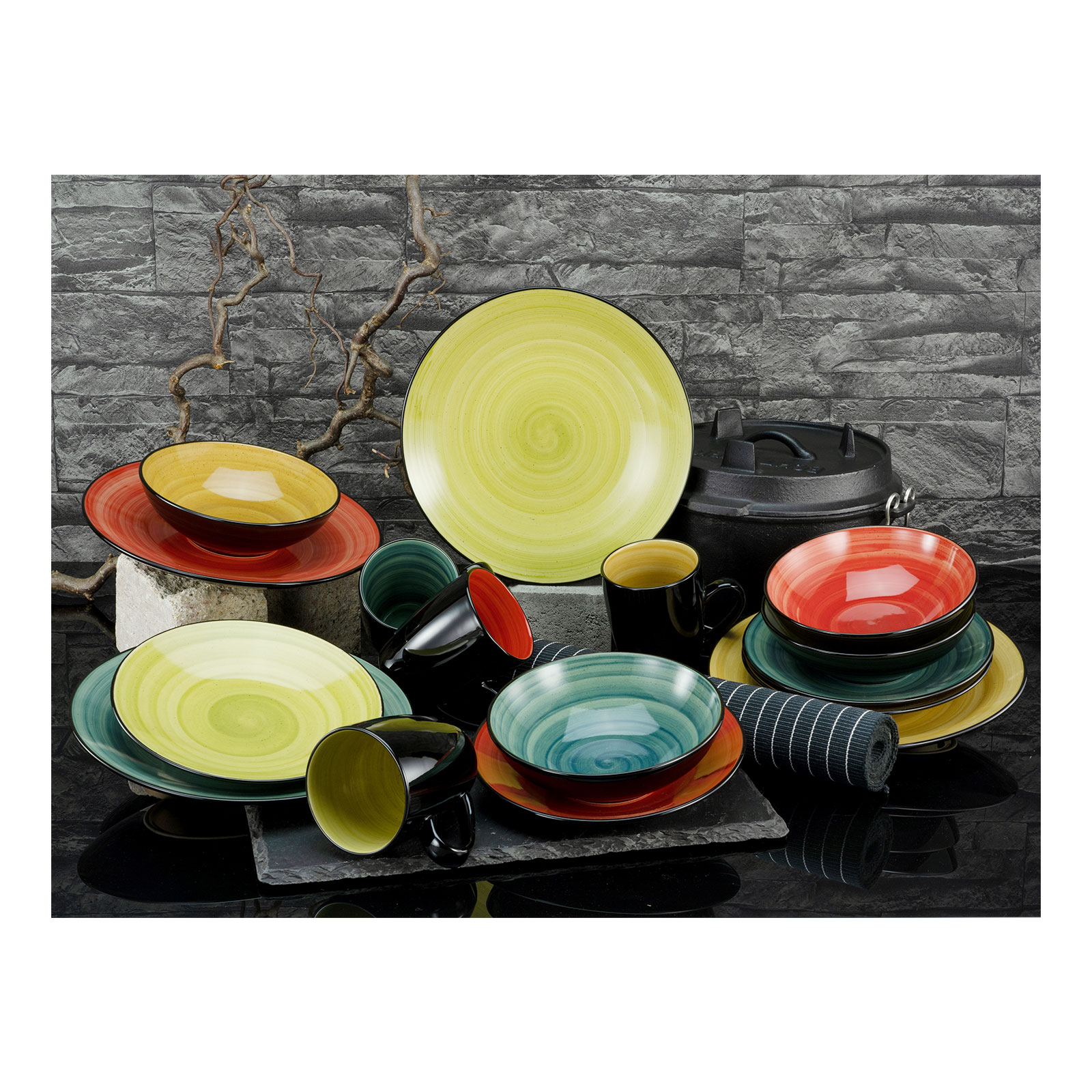 CreaTable, 20210, Serie SAMOA, Geschirrset, Kombiservice 16 teilig