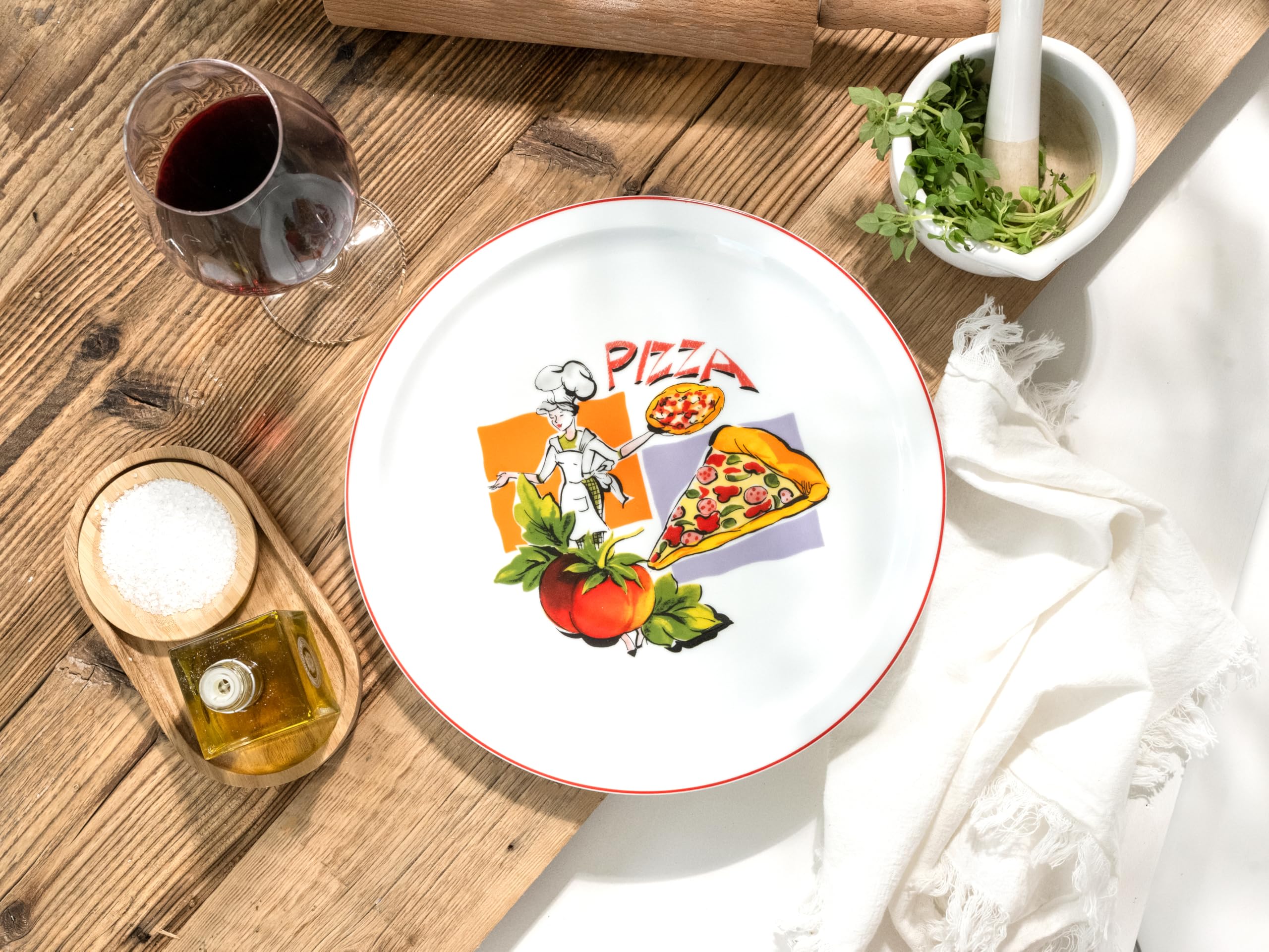 CreaTable 24442 Pizzateller Serie Milano - Sofia 4-tlg. 4 Personen