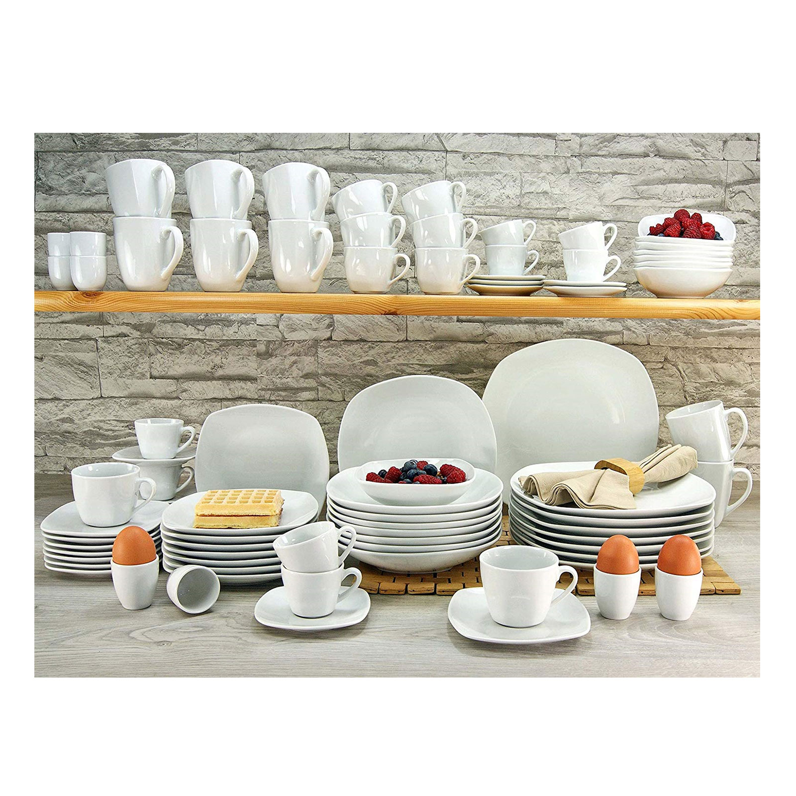 CreaTable Kombiservice 16 Teile, Square weiß
