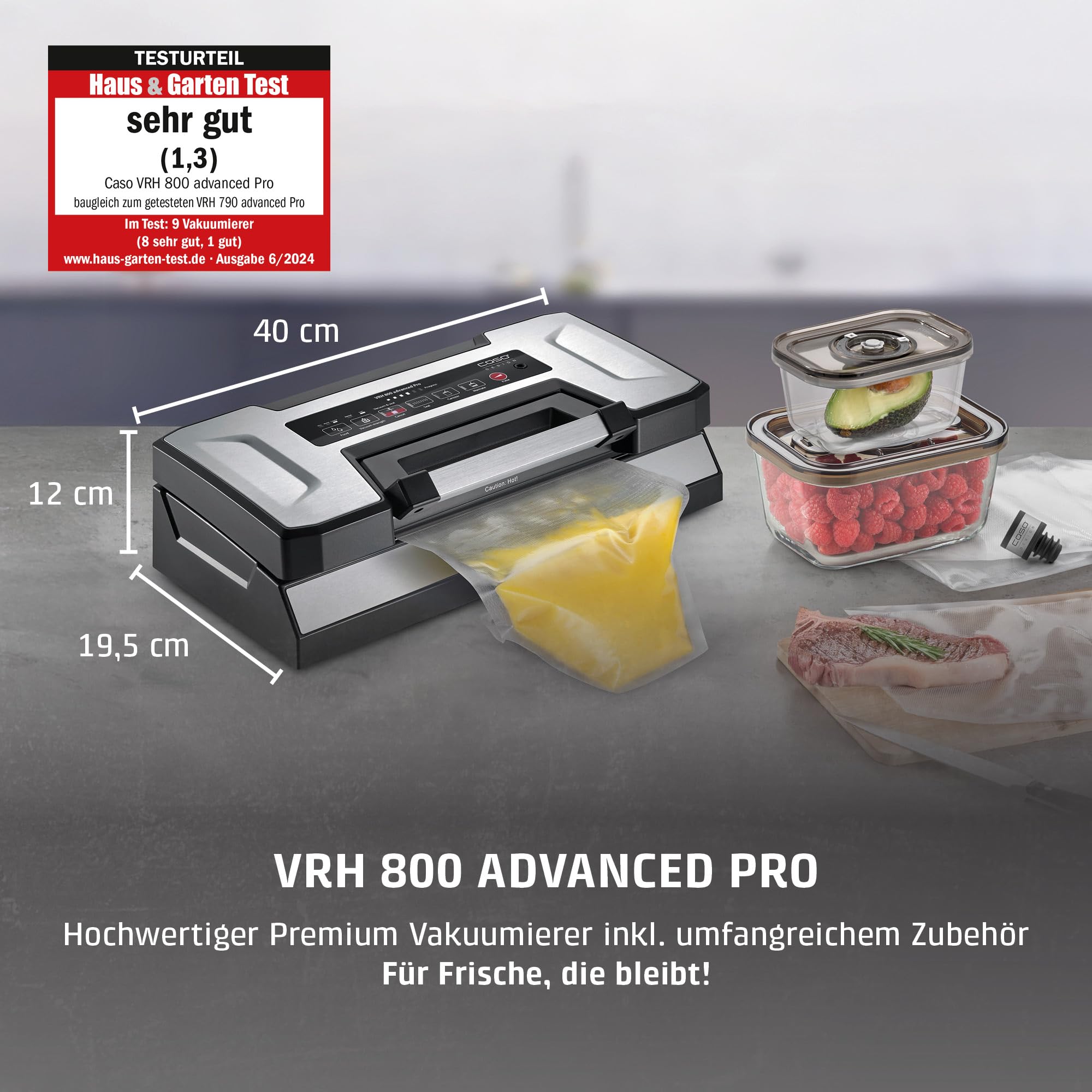 CASO VRH 800 Advanced Pro Vakuumierer – Flüssigkeiten vakuumieren