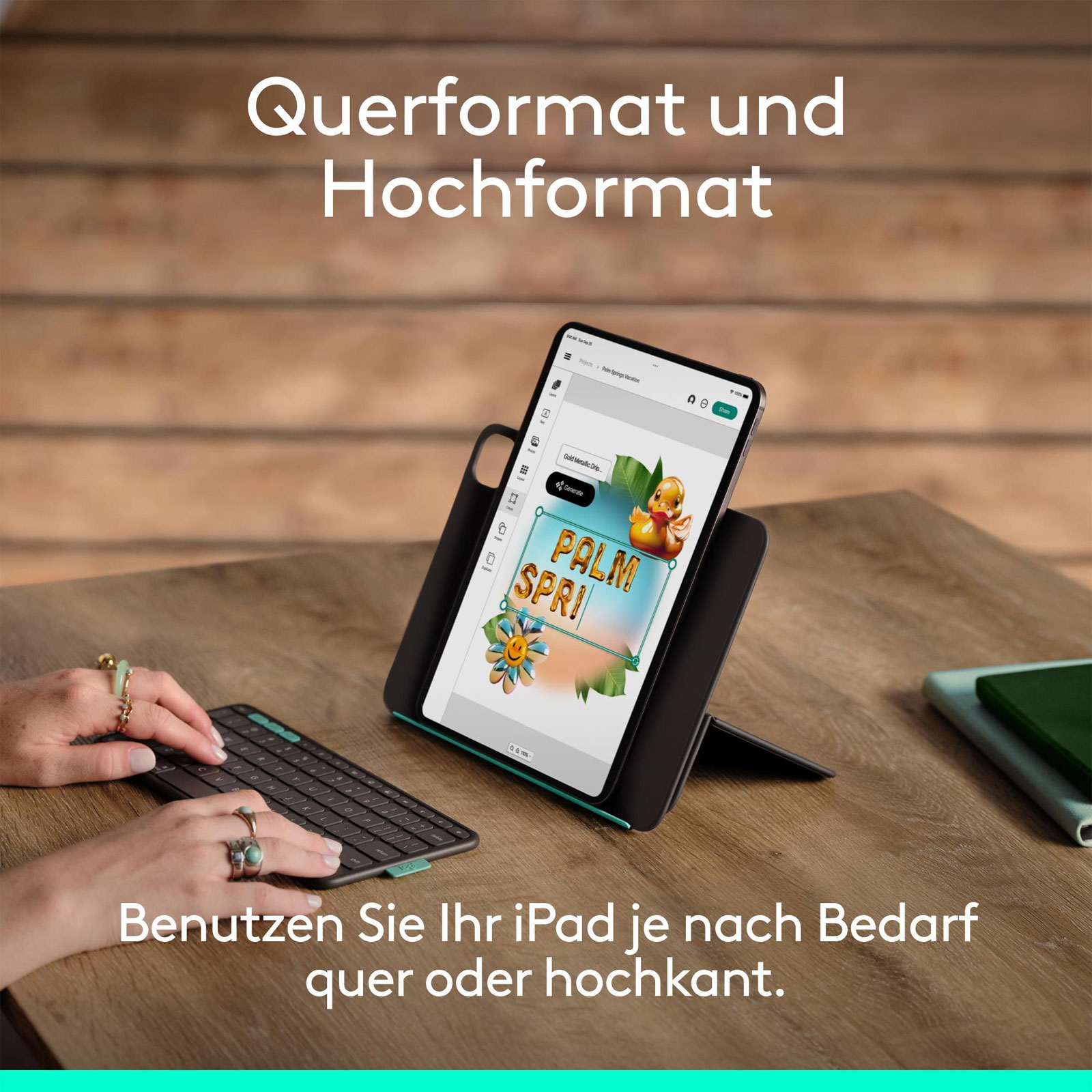 Logitech Folio Touch, graphite, für iPad Pro &; iPad Air 11 Zoll Tablet-Tastatur