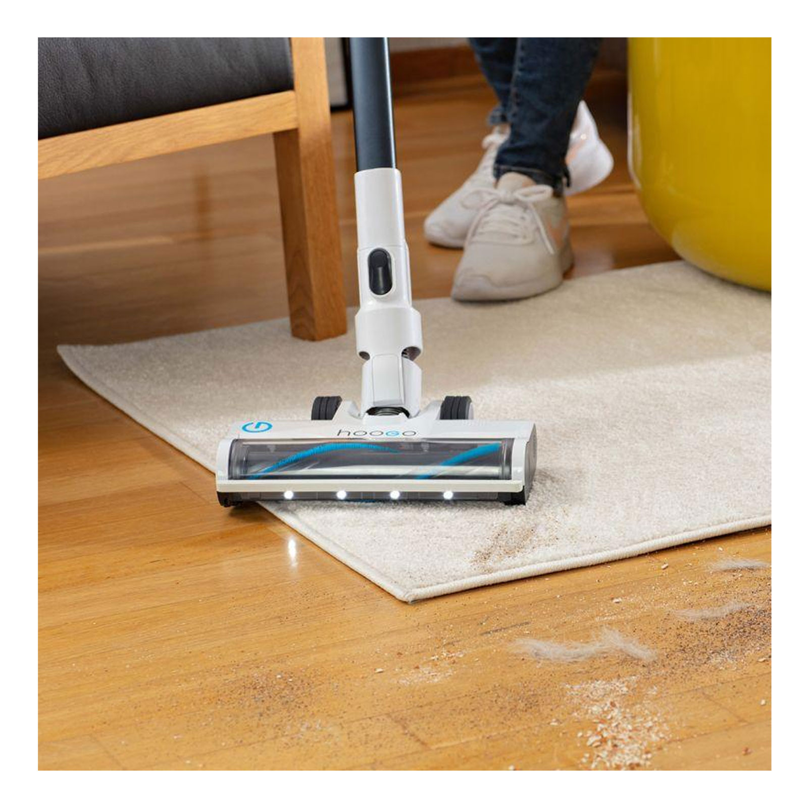 hoogo S4 Akku-Handstaubsauger mit Stiel (kabellos, beutellos, 400 W, Universalbürste, Polsterbürste)