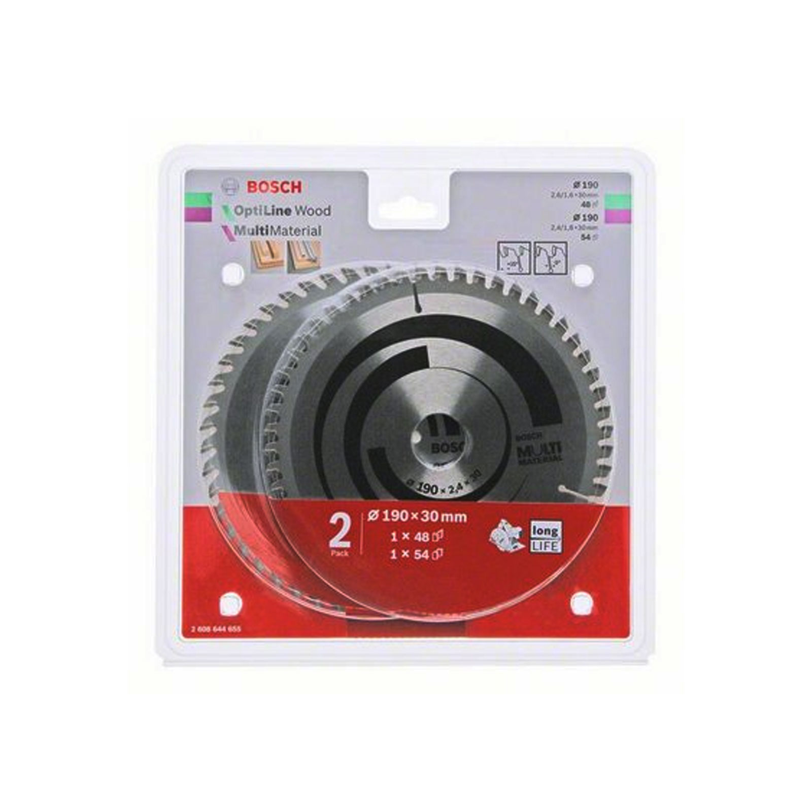 Bosch Kreissägeblatt OP WO / MM D 190x30x48/54T