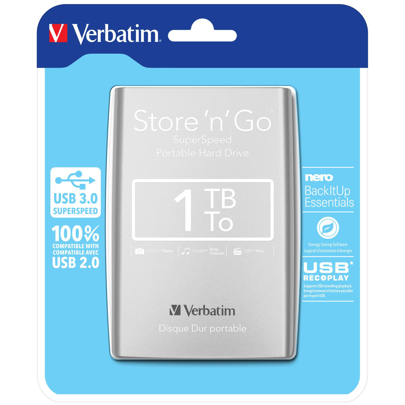 VERBATIM Store 'n' Go USB 3.0 / 1 TB / Schwarz Externe HDD-Festplatte