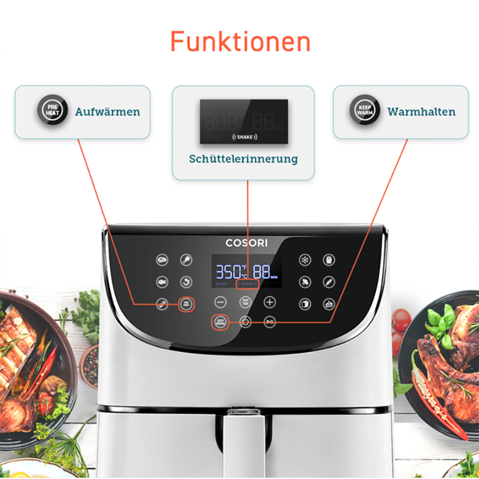 Cosori CP158-AF-RXW Weiß Heißluftfritteuse