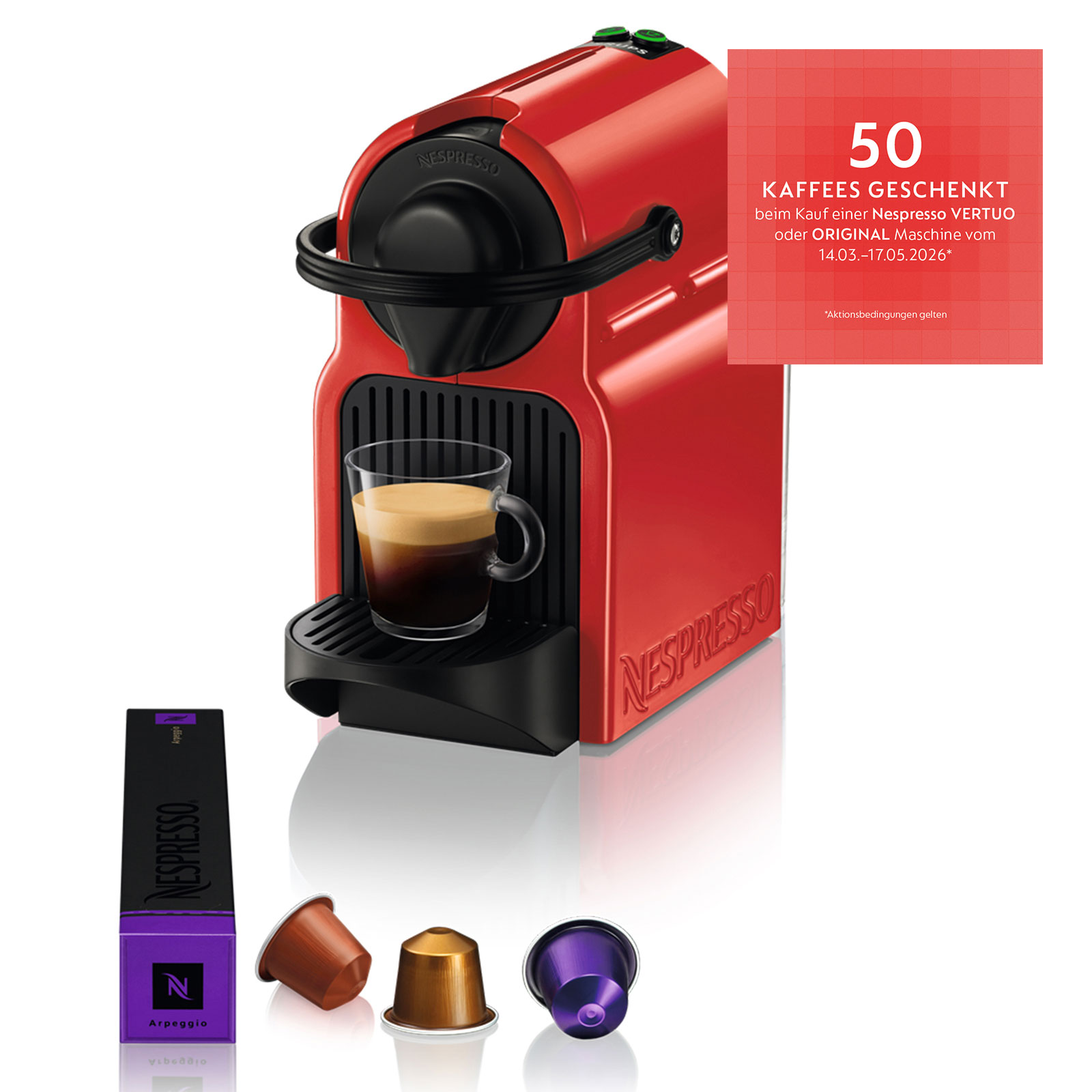 Krups XN 1005 Inissia Nespressoautomat rot
