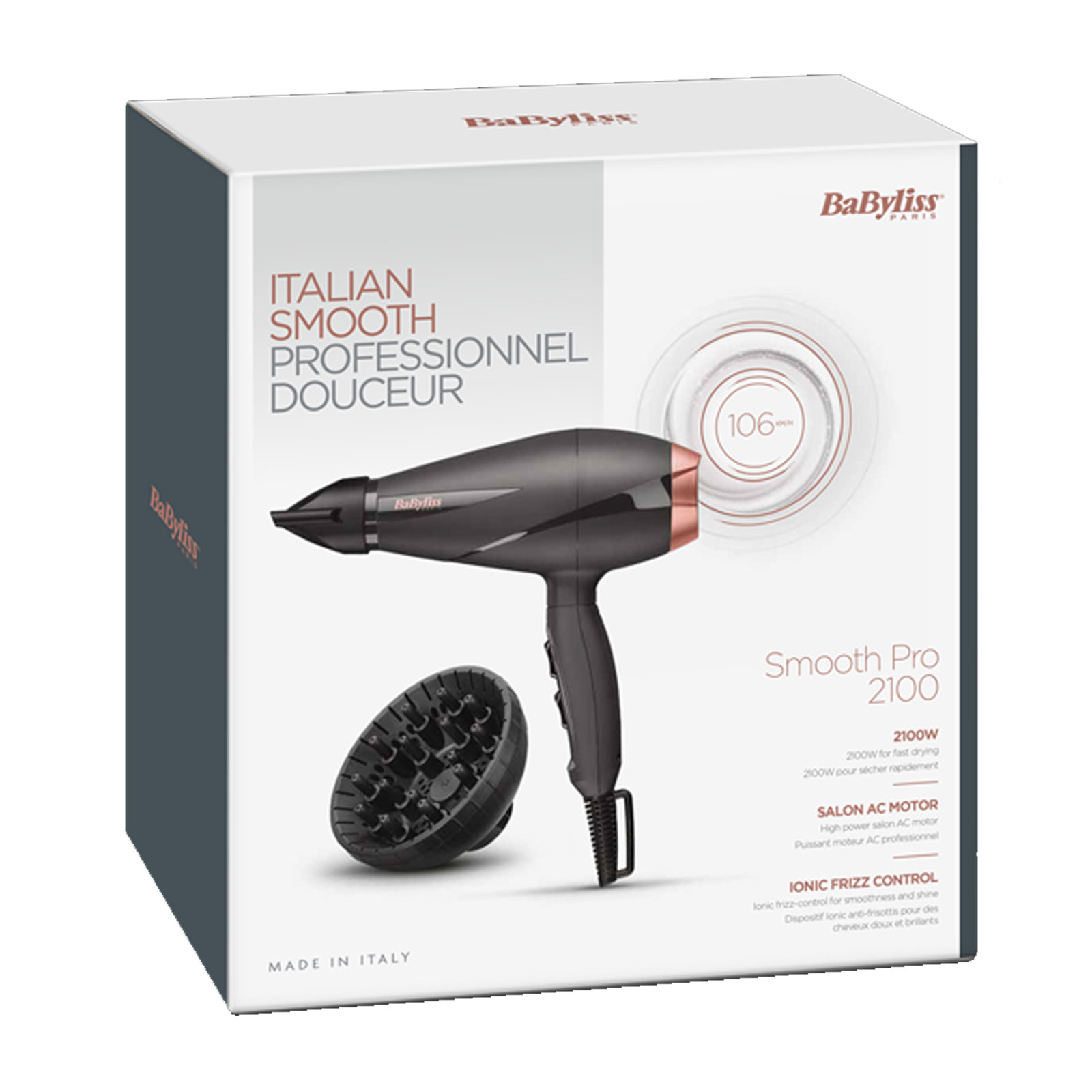 Babyliss 6709DE 2100W Smooth Pro Haartrockner schwarz/ rose Gold