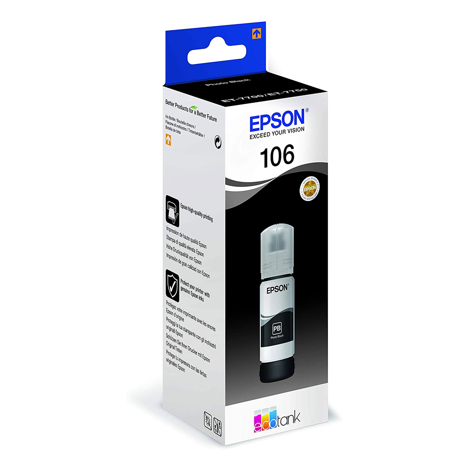 Epson C13T00R140 EcoTank ink bottle 106 Photo Black Epson C13T00R140 EcoTank ink bottle 106 Photo Black