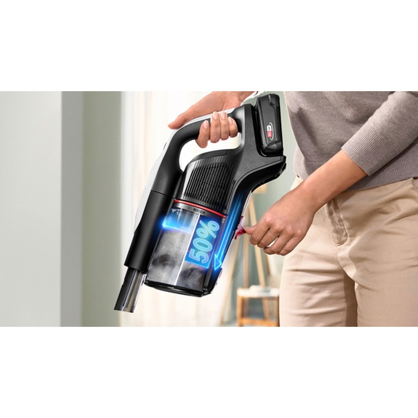 Bosch BTS942WQC Akku-Staubsauger, Unlimited 9, Weiß