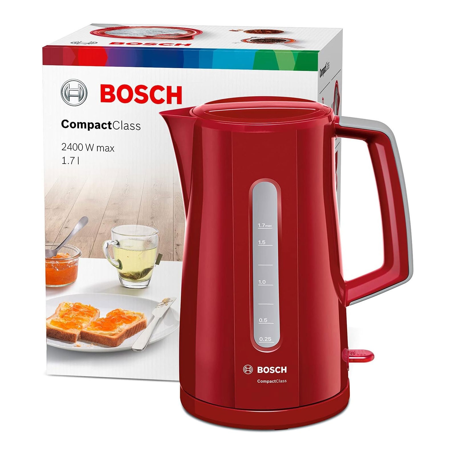 Bosch TWK3A014 Wasserkocher rot