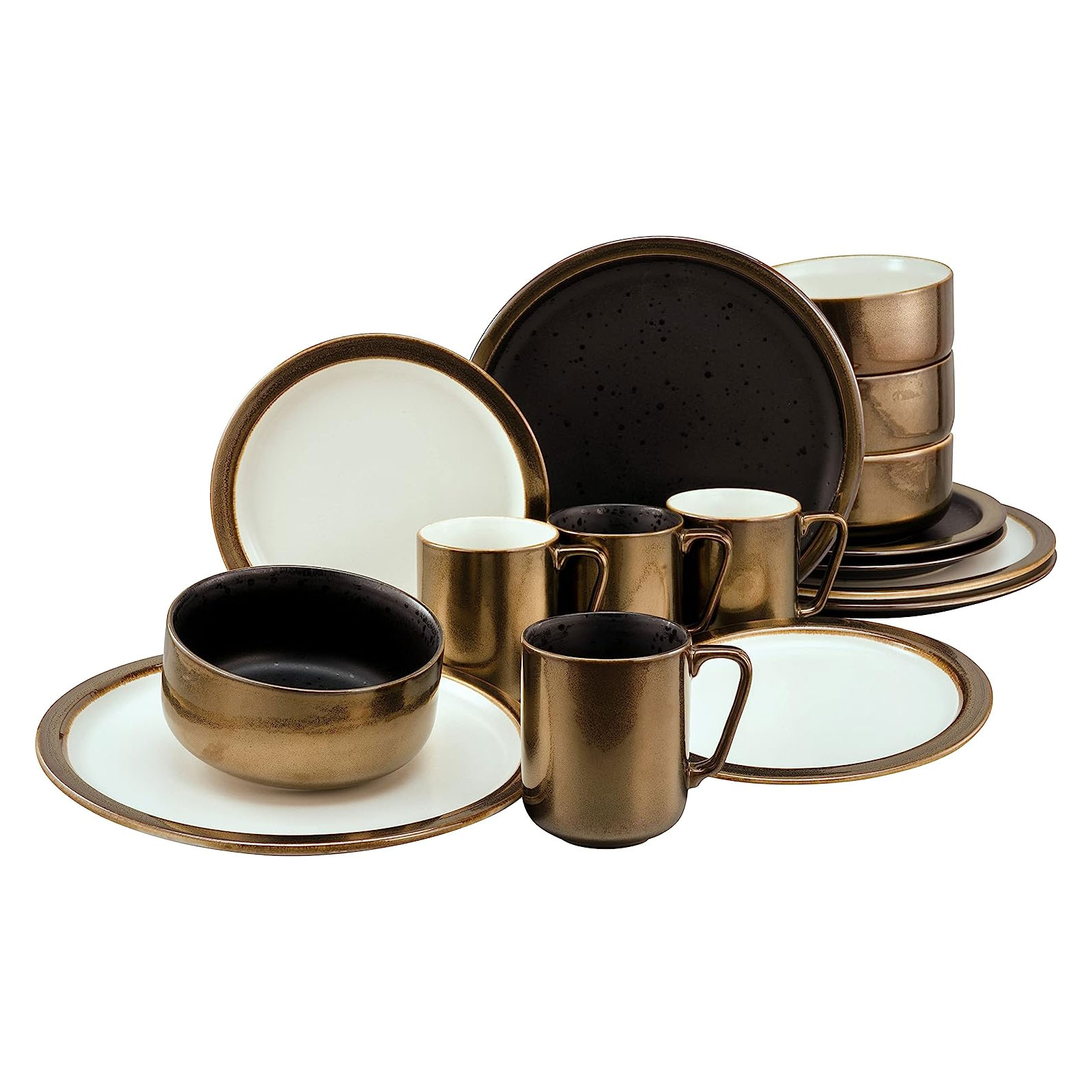 CreaTable, 23590, Serie MODERN INDUSTRIAL, weiß, Geschirrset, Kombiservice 8 teilig
