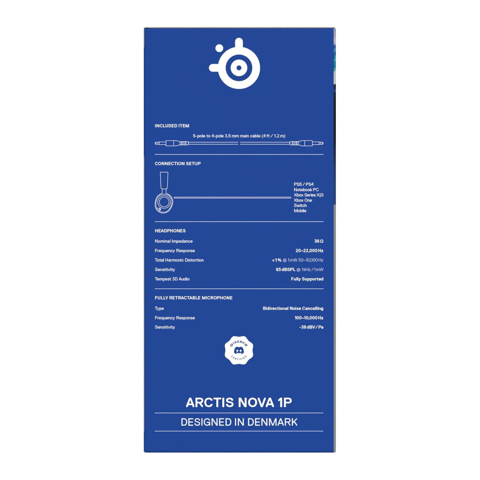 Steelseries Arctis Nova 1P Weiß Gaming-Headset