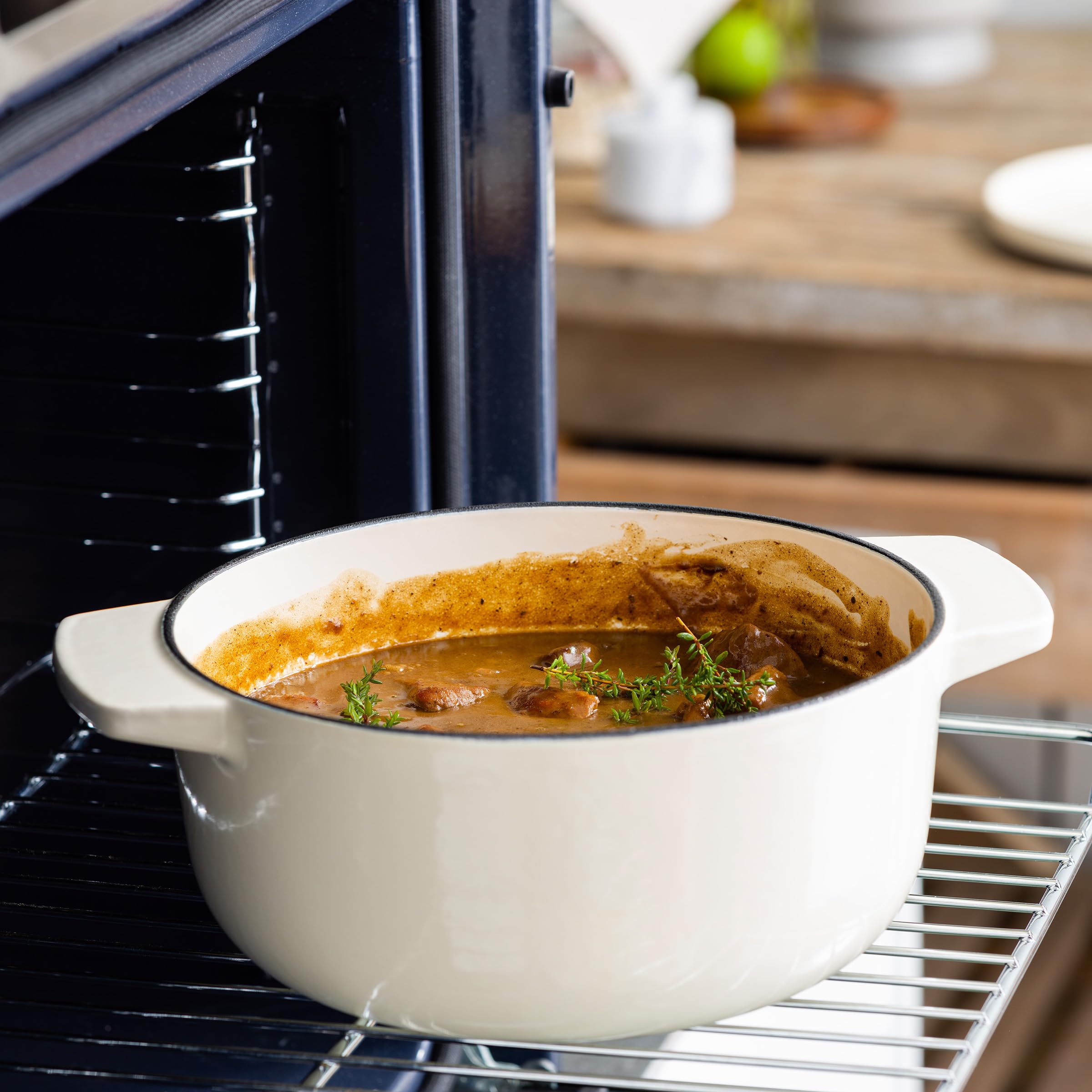 KitchenAid CC006059-001 Bräter mit Deckel - Rund - 5.2L 26cm Creme