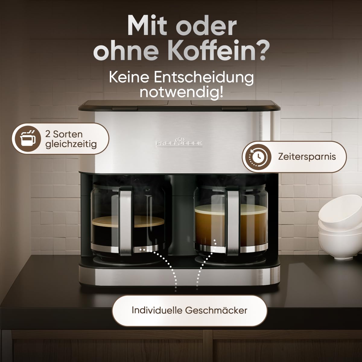 PROFICOOK PC-KAD 1308 Edelstahl Filterkaffeemaschine