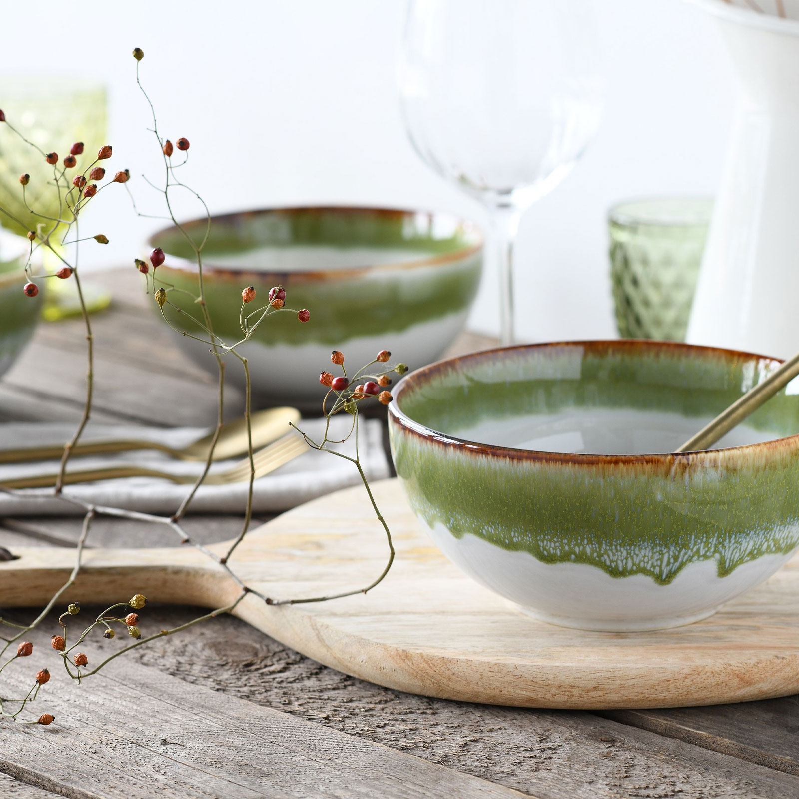 CreaTable Cascade 21685 Buddha Bowl Set, 4-teilig