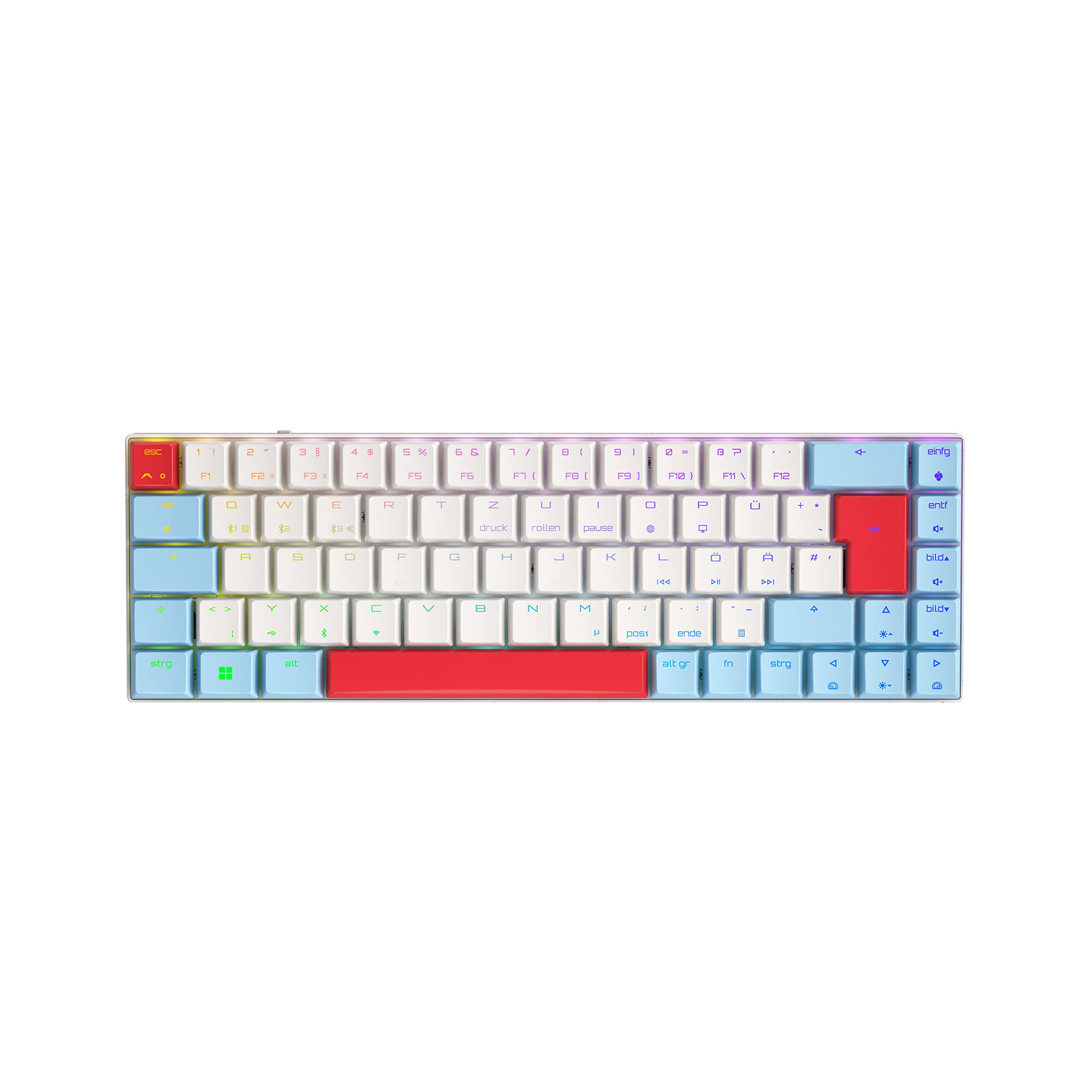 CHERRY MX-LP 2.1 Compact Wireless, Kabellose Gaming-Tastatur mit 69 Tasten