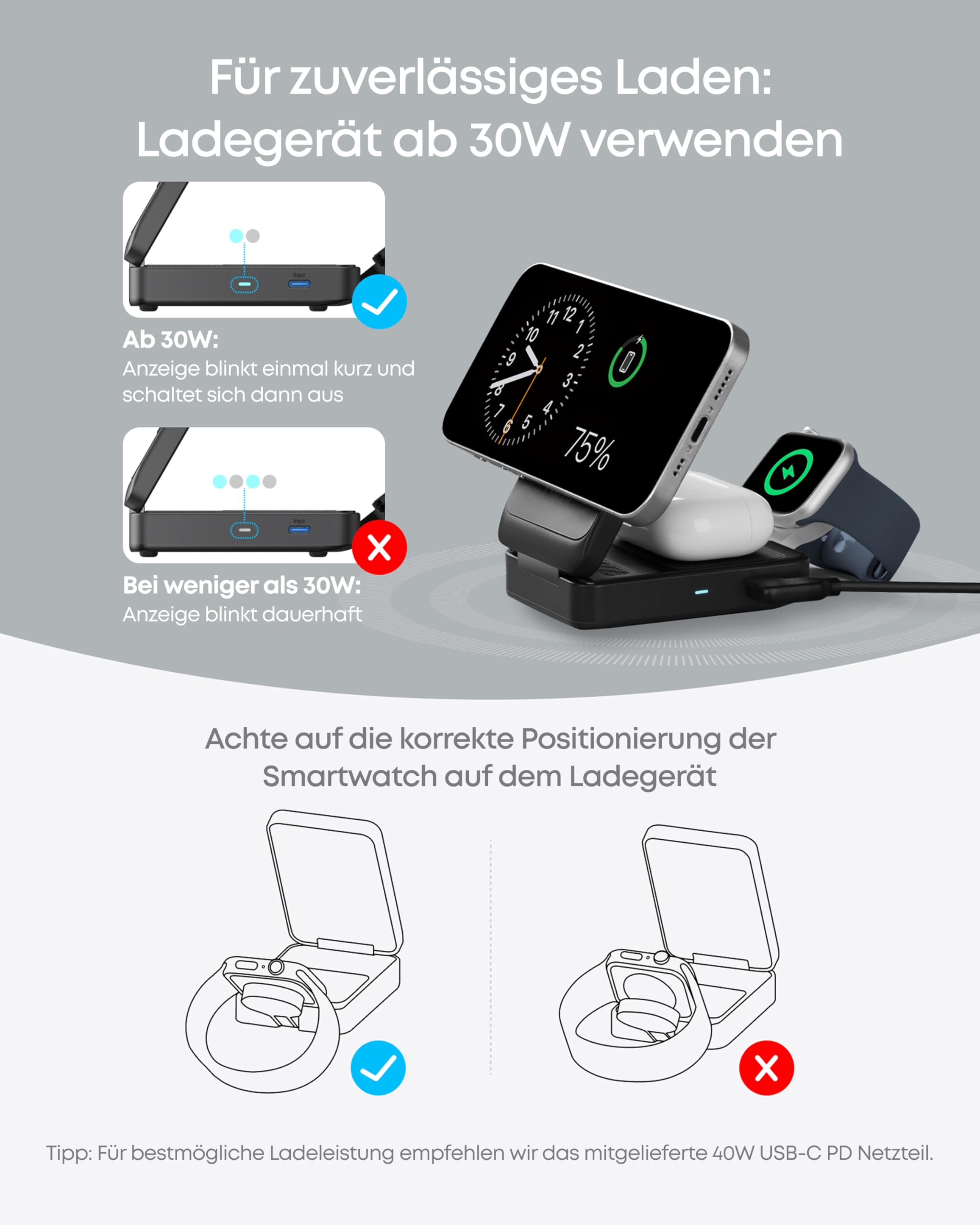 Anker MagGo 3-in-1 Ladestation