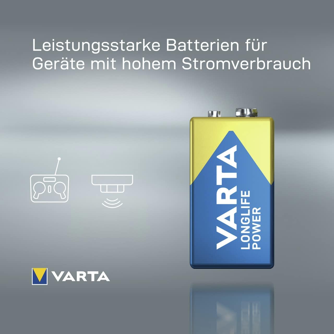 VARTA Batterien 9V Blockbatterie Longlife Power - 1 Stück