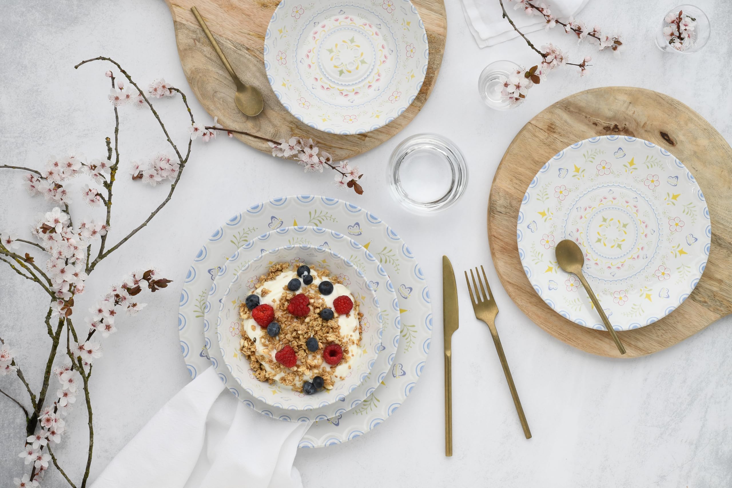 CreaTable, 24868, Serie Primavera, 12-teiliges Geschirrset für 4 Personen