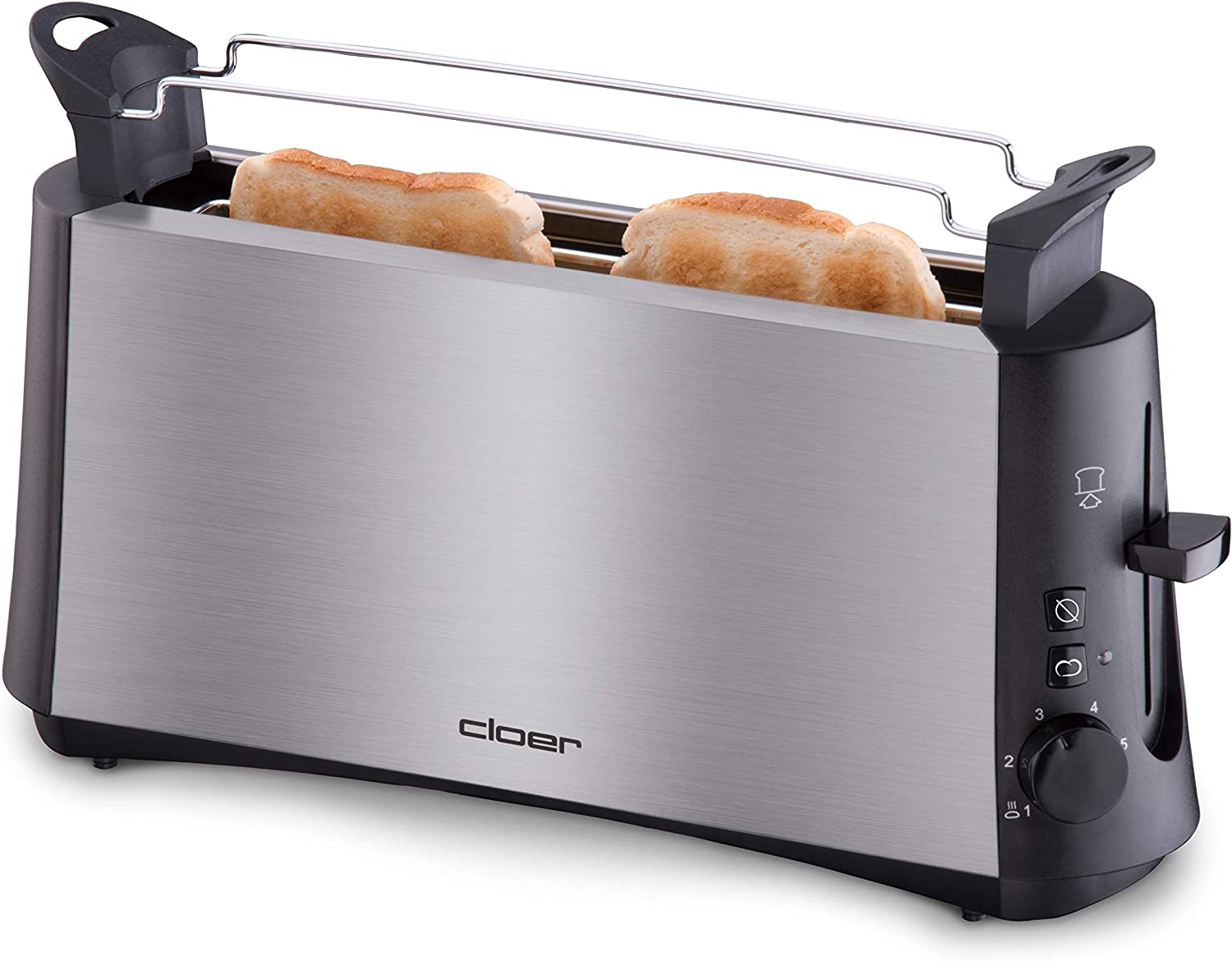 Cloer 3810 Langschlitztoaster schwarz/chrom matt Cloer 3810 Langschlitztoaster schwarz/chrom matt