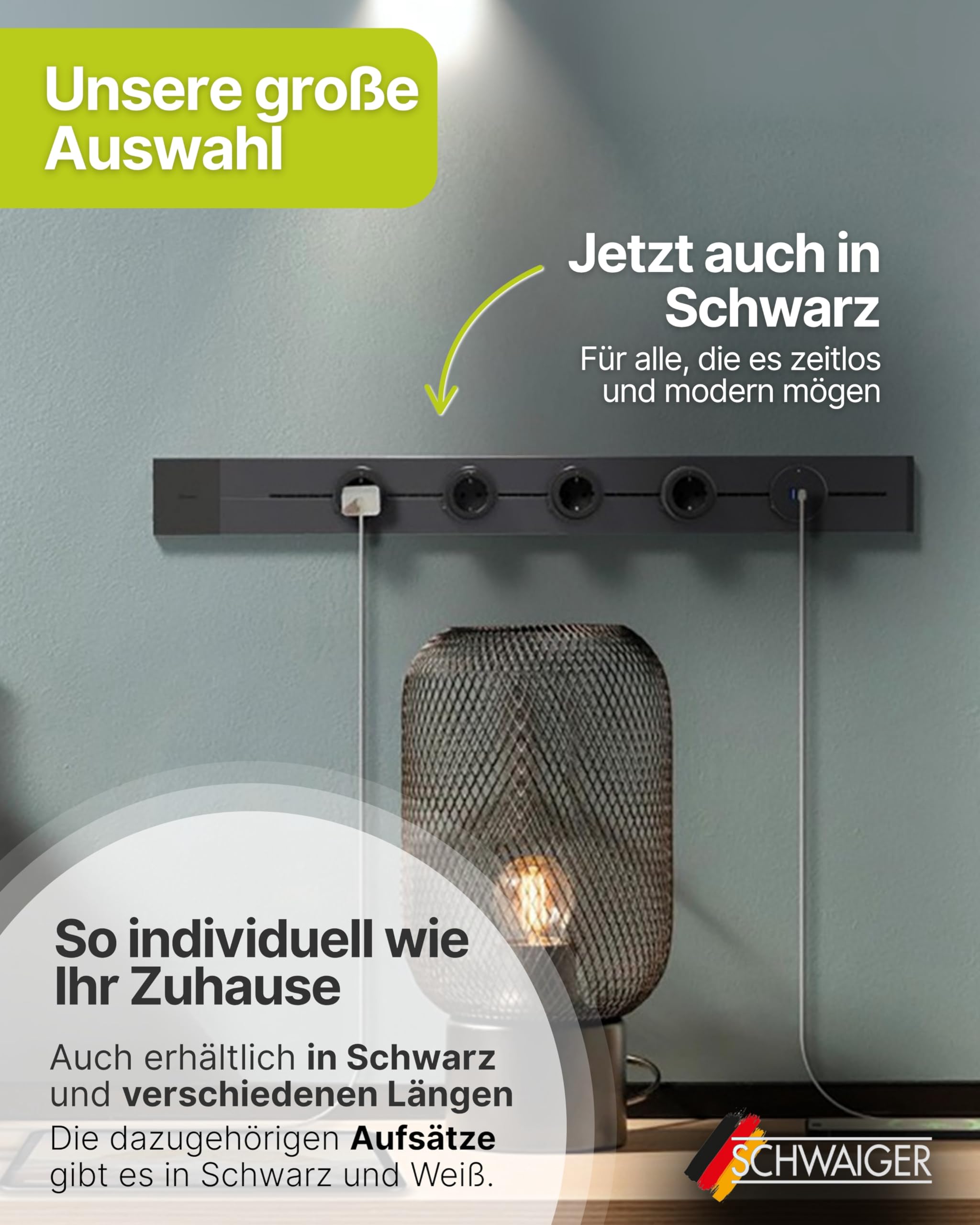 SCHWAIGER Steckdosenadapter für modulare Stromschiene