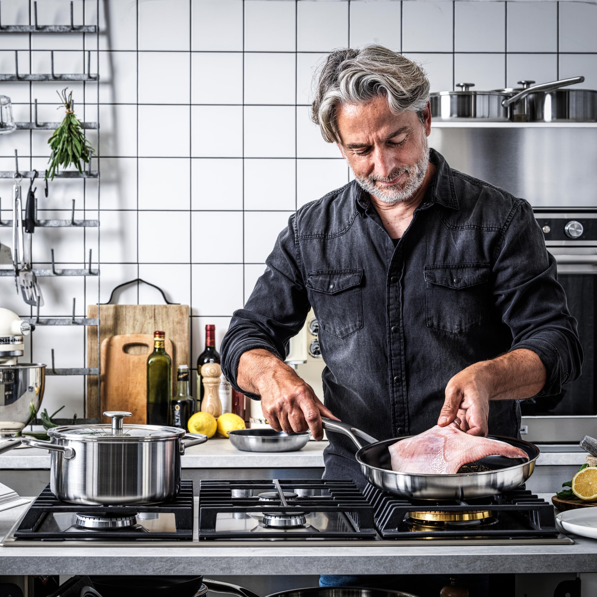 KitchenAid CC003260-001 Kasserolle mit Glasdeckel 4.9L 24cm Edelstahl