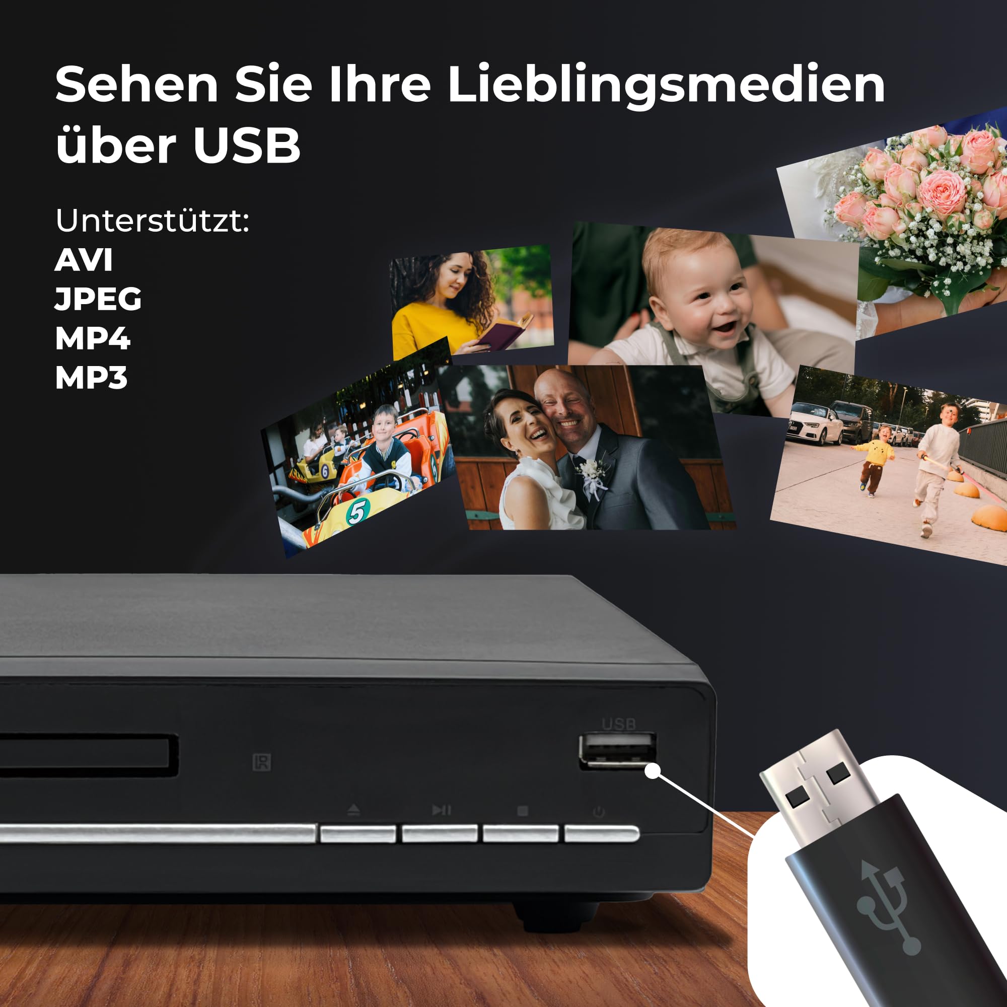 Denver DVH-7787MK3 DVD-Player mit HDMI, USB, Scart