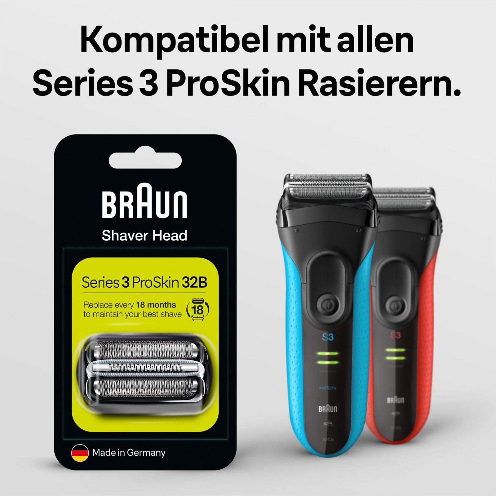 BRAUN KP 32B Kombipack kompatibel mit Rasierer Herren Series 3 ProSkin