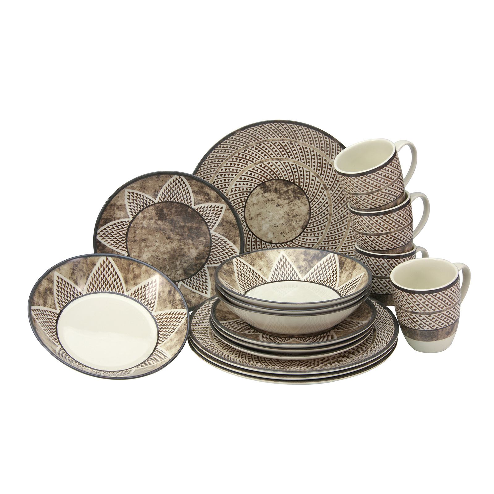 CreaTable, 21131, Serie AFRICA, Geschirrset, Kombiservice 16 teilig