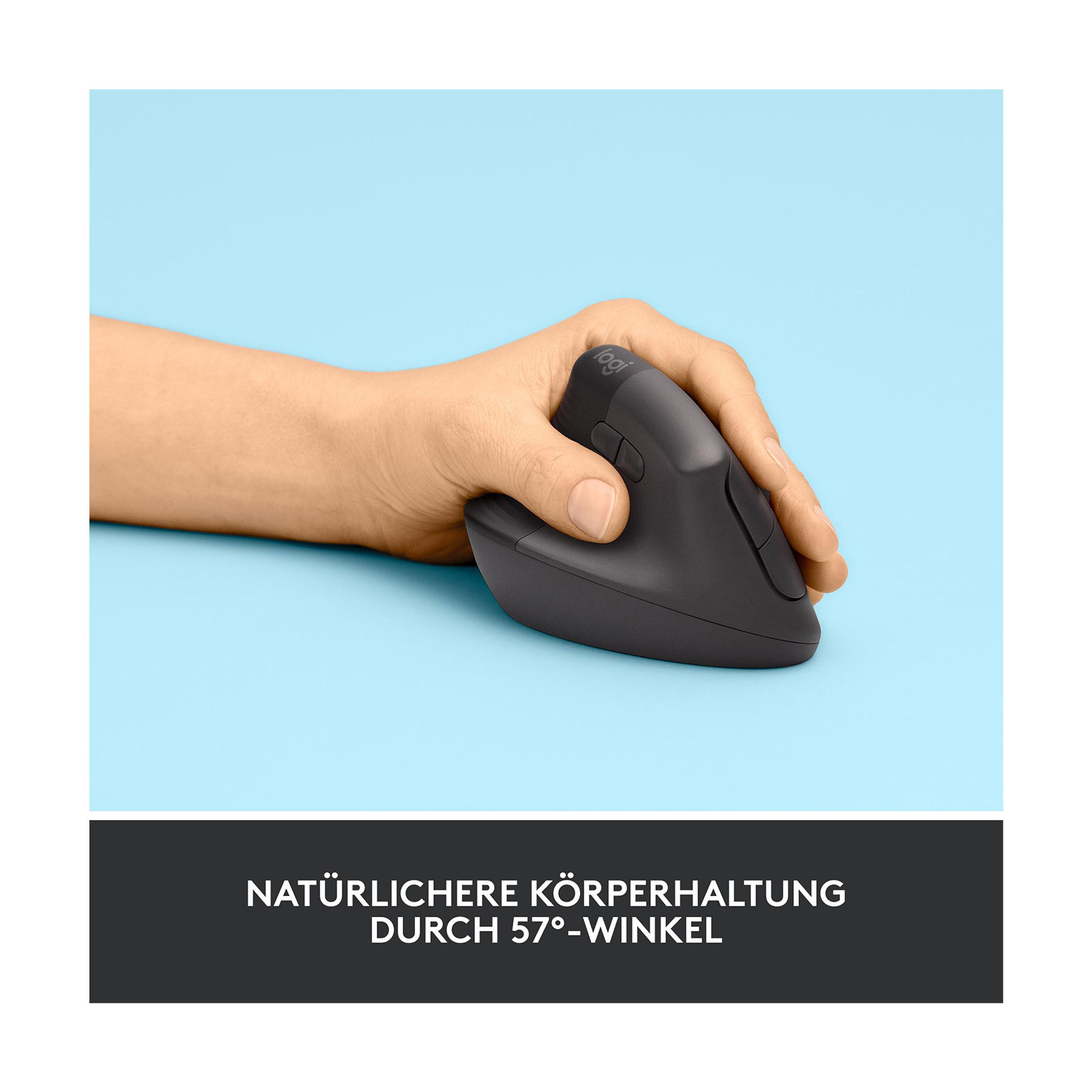 Logitech Lift - linkshändige vertikale ergonomische Maus, Grafit (Bluetooth, kabellos) Logitech Lift - linkshändige vertikale ergonomische Maus, Grafit (Bluetooth, kabellos)