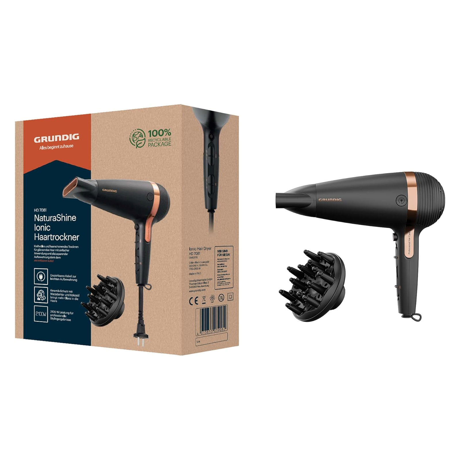 Grundig HD 7081 NaturaShine Ionic Haartrockner