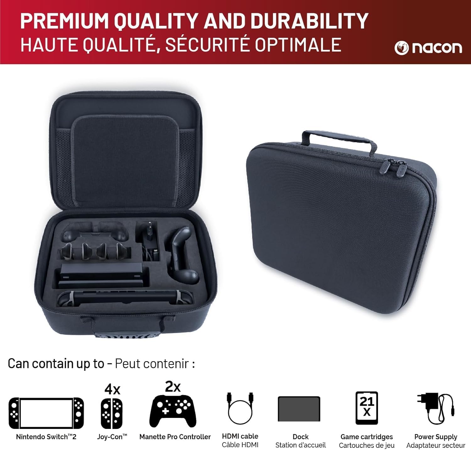 BIGBEN Transportkoffer für Nintento Switch 2, Schwarz