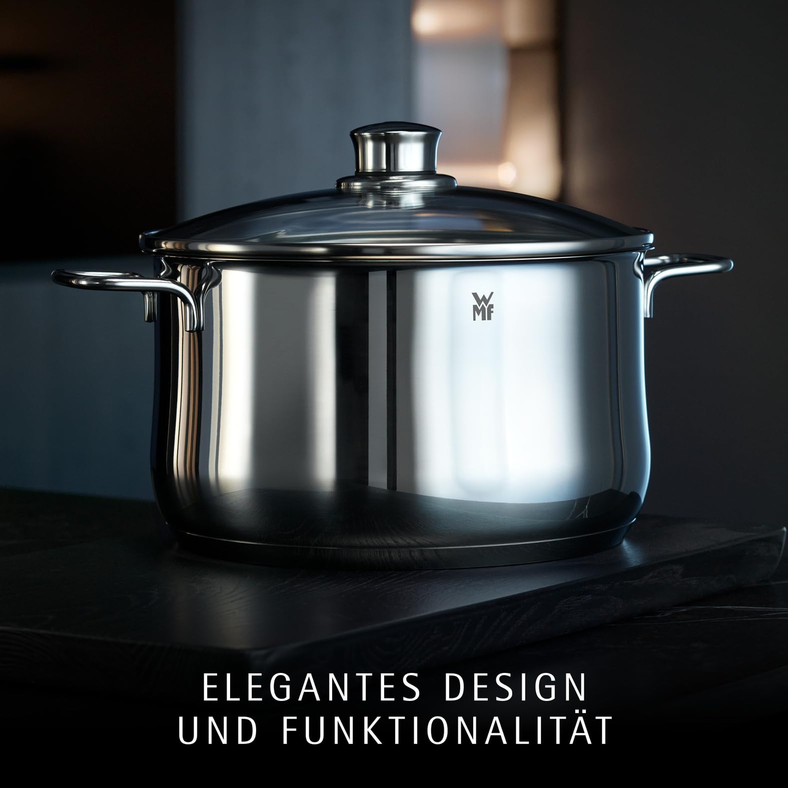 WMF Diadem Plus Topfset Induktion 4-teilig, Kochtopf Set mit Glasdeckel