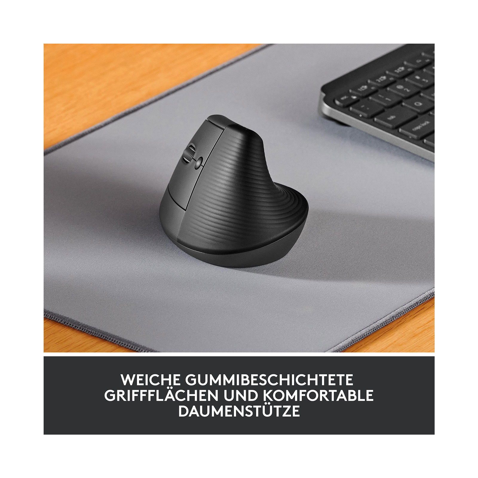 Logitech Lift - linkshändige vertikale ergonomische Maus, Grafit (Bluetooth, kabellos) Logitech Lift - linkshändige vertikale ergonomische Maus, Grafit (Bluetooth, kabellos)