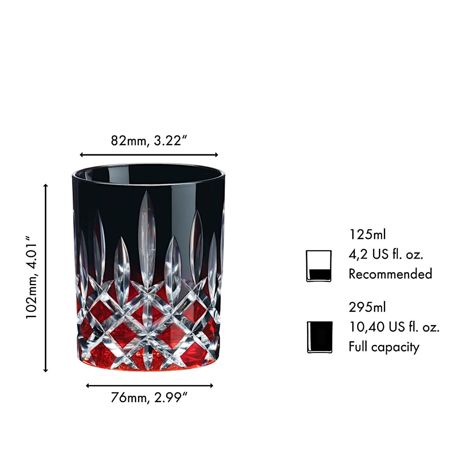 RIEDEL 1515/02S3BC Laudon Tumbler schwarz/rot