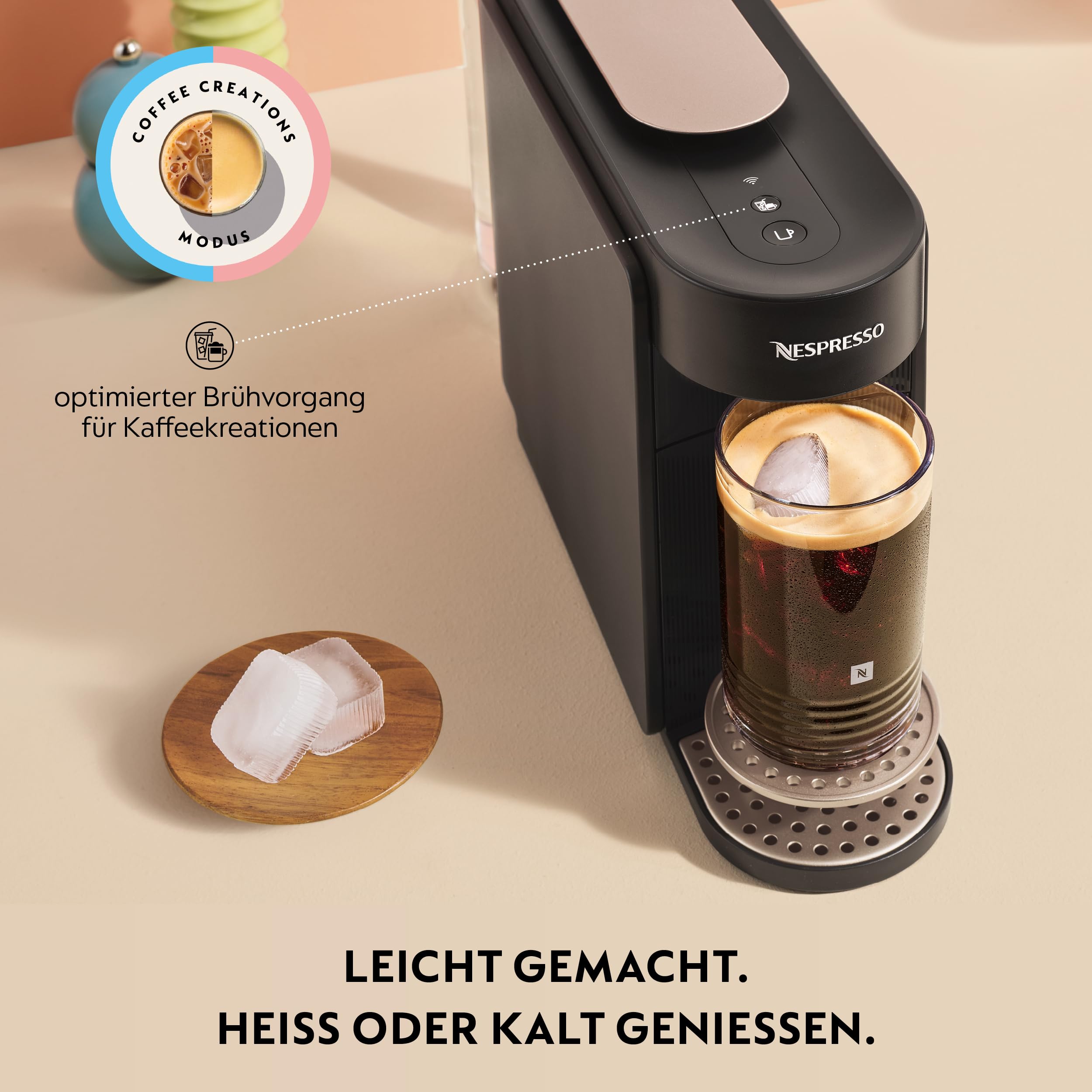 Nespresso Krups VERTUO Up Ink Black, XN9408 inkl. Aeroccino 3 Milchaufschäumer